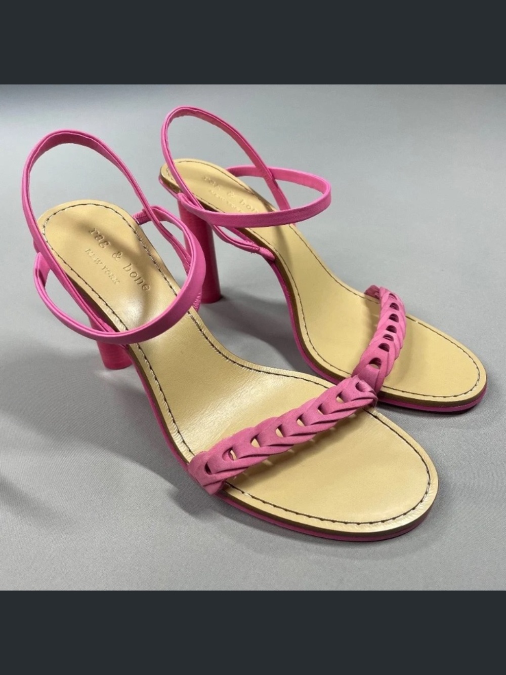 NEW Rag & Bone Shoes Womens 10 40 pink leather block heels designer cocktail